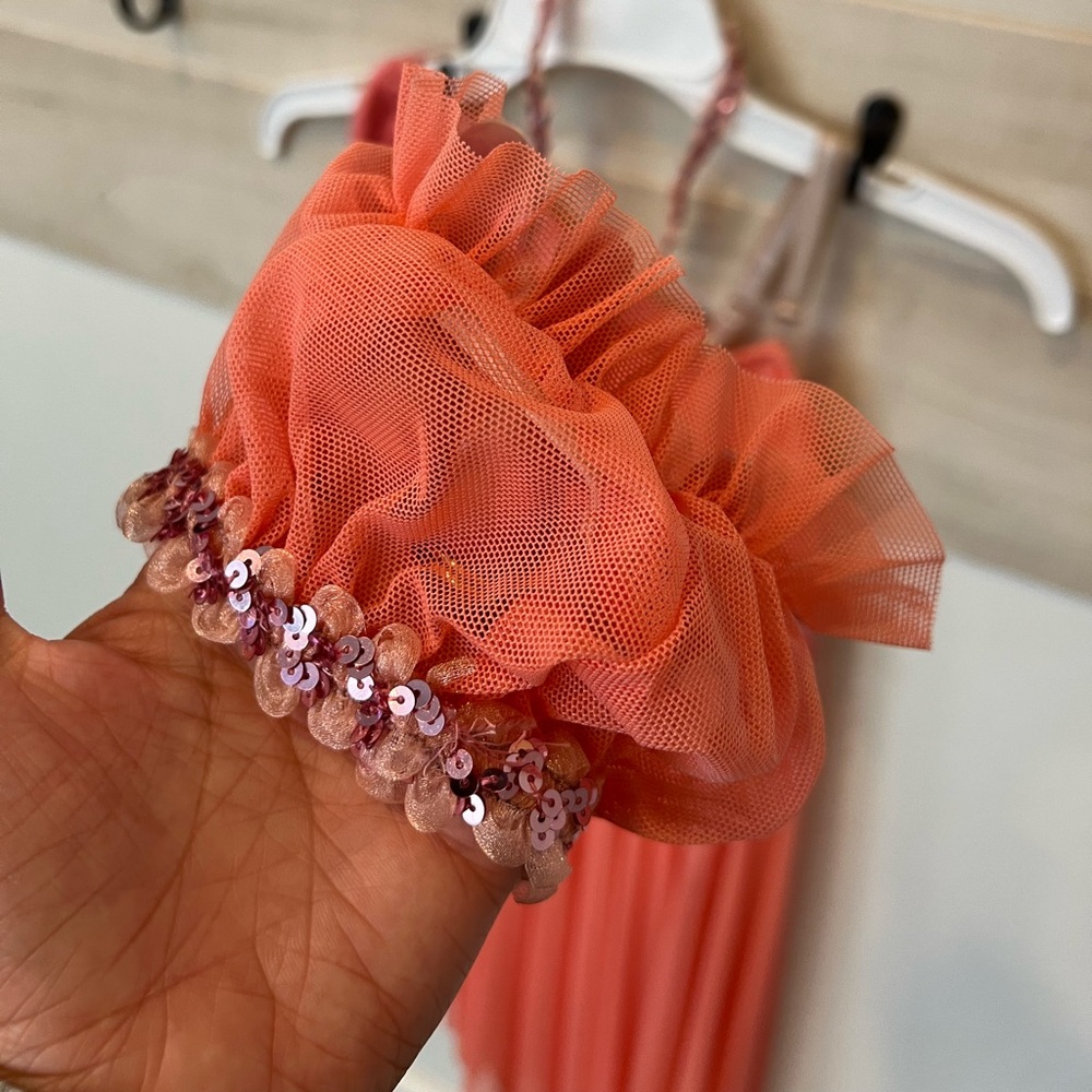 Dansco lyrical dance costume, peach, one shoulder, size MA - Picture 4 of 8